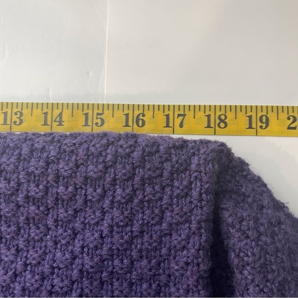 Northern Reflections Sz S Cozy Purple Chunky Knit Cowl Neck Sweater Side Slits - Picture 12 of 14